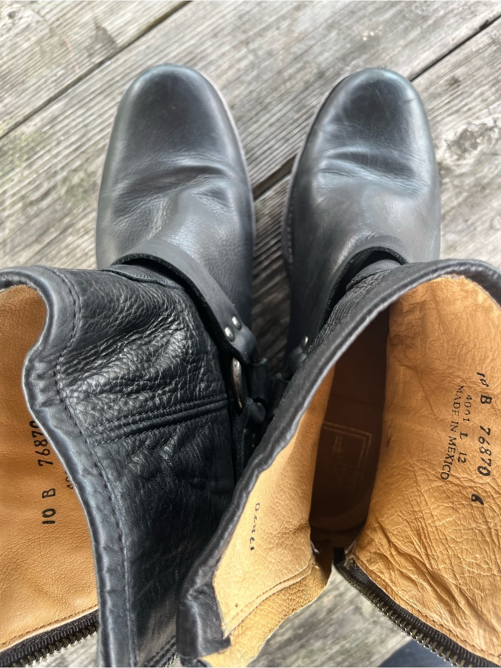 FRYE WOMENS  Black Leather Harness Boots , 10b - Picture 8 of 8